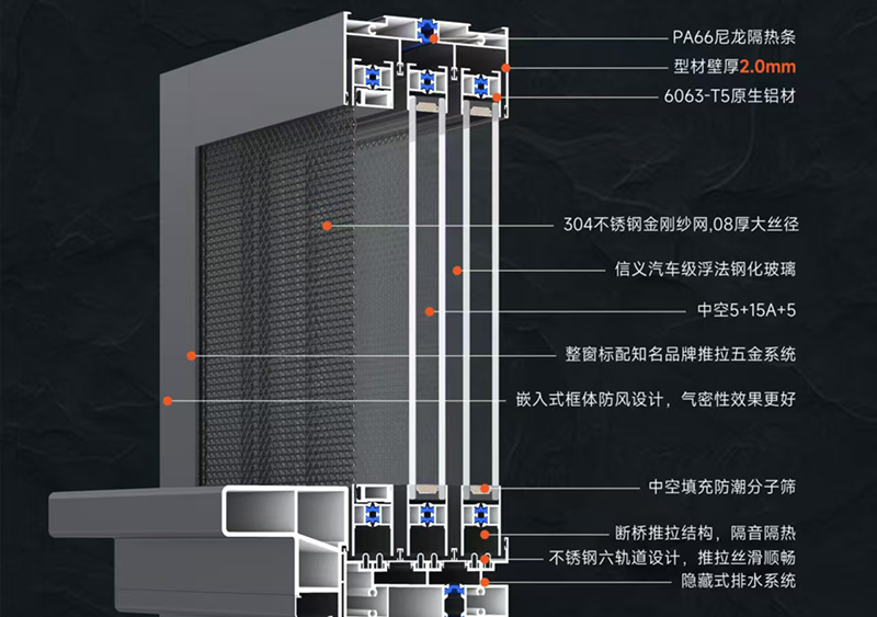 仰望A7隐框断桥推拉窗
